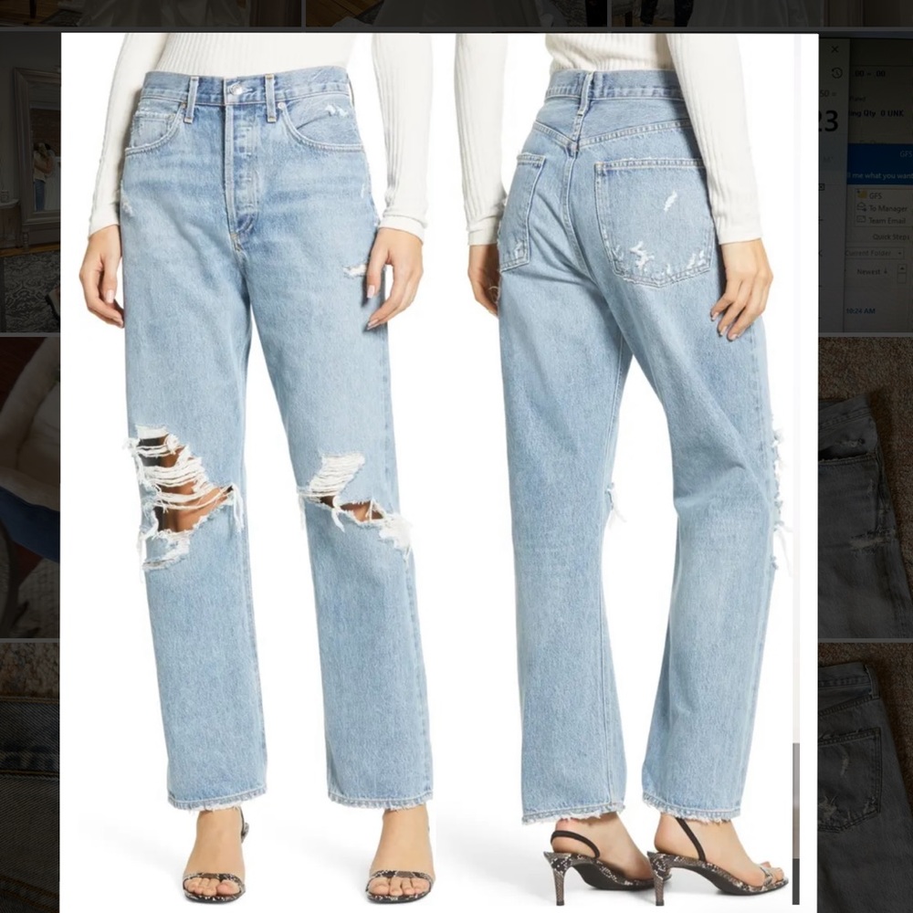 AGOLDE 90’s mid rise loose fit jeans in fall out